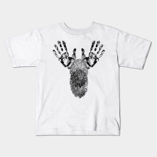 Christmas reindeer handprint Kids T-Shirt